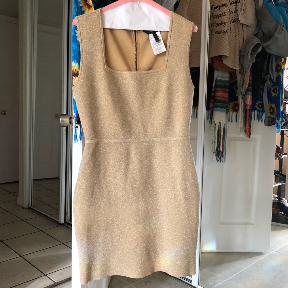 BCBGMAXAZRIA Gold Formfitting Dress